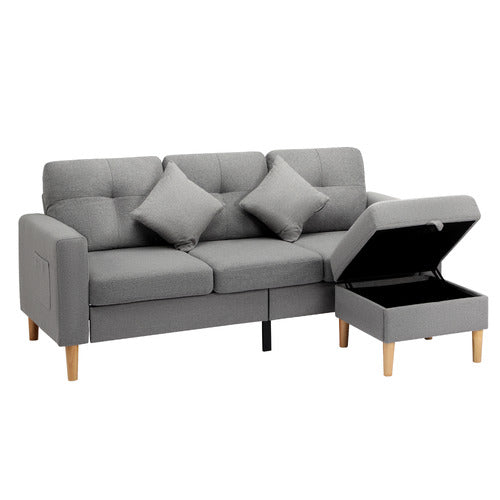LIVING FUSION ALINUR 3 SEATER SOFA & OTTOMAN SET