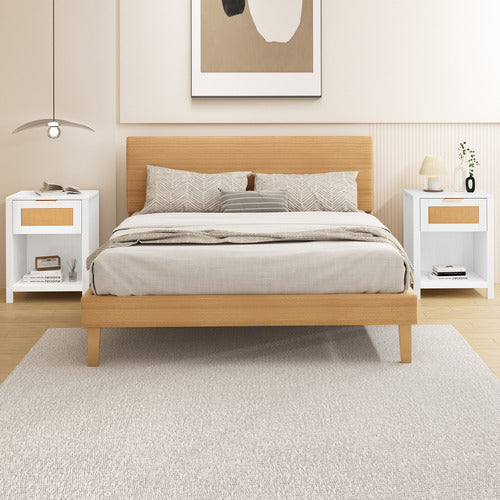 HOXTON ROOM ALIRA RATTAN 1 DRAWER BEDSIDE TABLE
