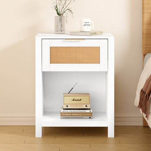 HOXTON ROOM ALIRA RATTAN 1 DRAWER BEDSIDE TABLE