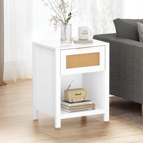 HOXTON ROOM ALIRA RATTAN 1 DRAWER BEDSIDE TABLE