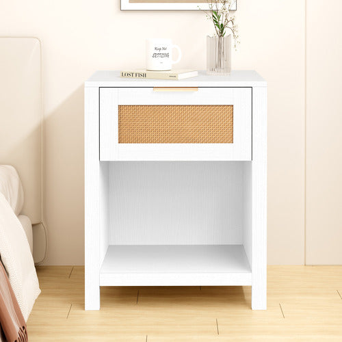 HOXTON ROOM ALIRA RATTAN 1 DRAWER BEDSIDE TABLE