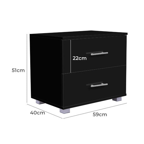 HOXTON ROOM ALLANIS 2 DRAWER BEDSIDE TABLE