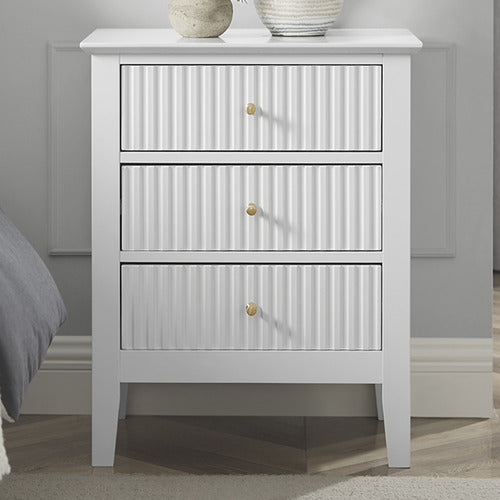 WEST VALLEY INTERIORS AMARA 3 DRAWER BEDSIDE TABLE
