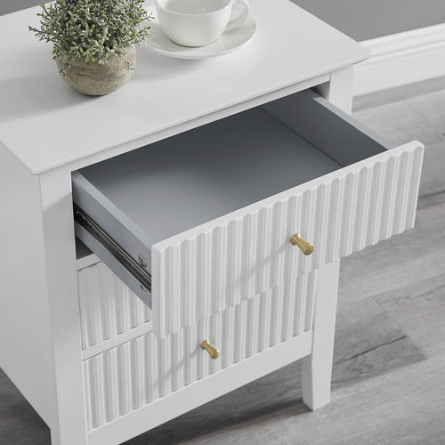 WEST VALLEY INTERIORS AMARA 3 DRAWER BEDSIDE TABLE