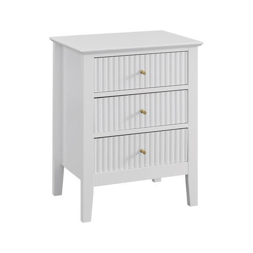 WEST VALLEY INTERIORS AMARA 3 DRAWER BEDSIDE TABLE