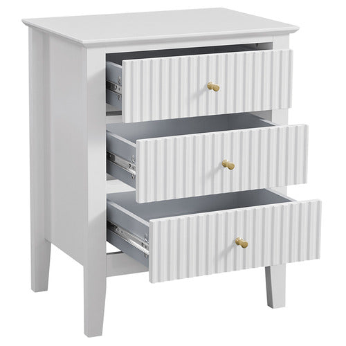 WEST VALLEY INTERIORS AMARA 3 DRAWER BEDSIDE TABLE