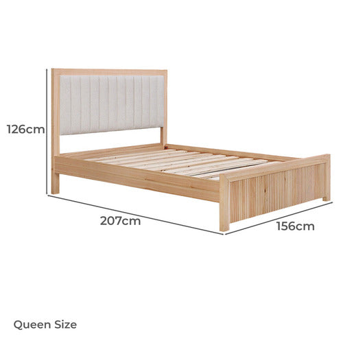 EVERGREEN HOME AMELIE ASH WOOD QUEEN BED