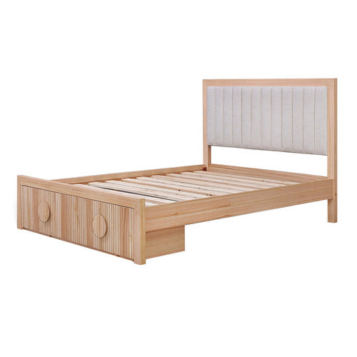 EVERGREEN HOME AMELIE ASH WOOD QUEEN BED WITH DRAWERS