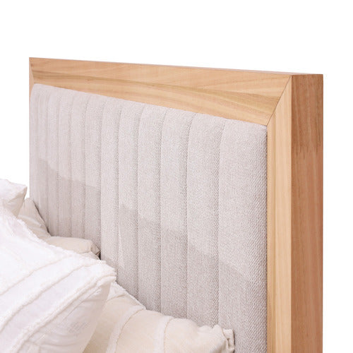 EVERGREEN HOME AMELIE ASH WOOD QUEEN BED WITH DRAWERS