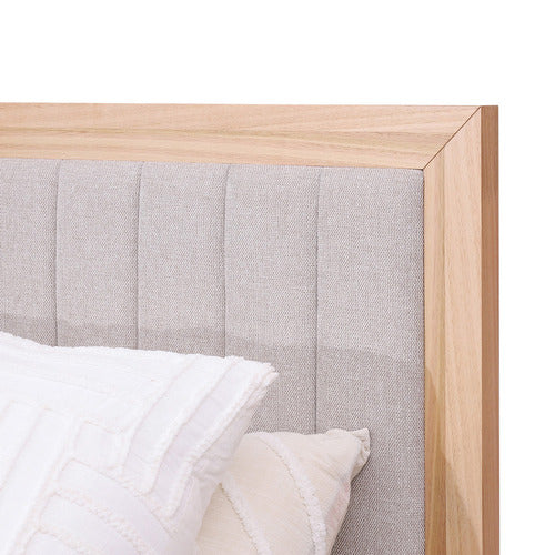 EVERGREEN HOME AMELIE ASH WOOD QUEEN BED WITH DRAWERS