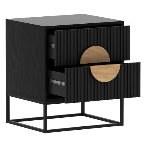 CORNER OFFICE ANALLISE 2 DRAWER BEDSIDE TABLE