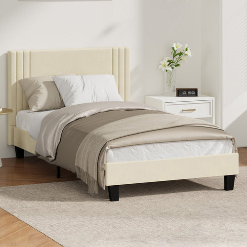 LIVING FUSION ANATOL VELVET PLATFORM BED