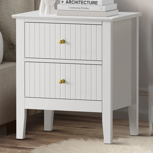 LIVING FUSION ANDES 2 DRAWER BEDSIDE TABLE