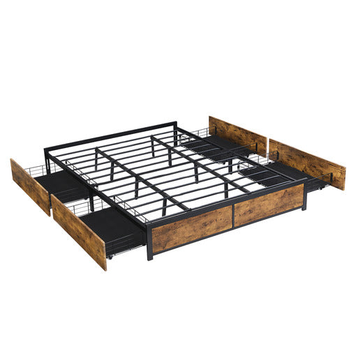 OAKLEIGH HOME NERO BED BASE WITH STORAGE DRAWERS