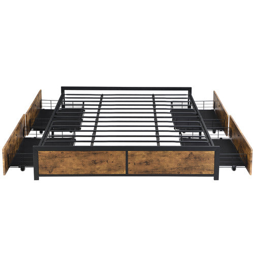 OAKLEIGH HOME NERO BED BASE WITH STORAGE DRAWERS