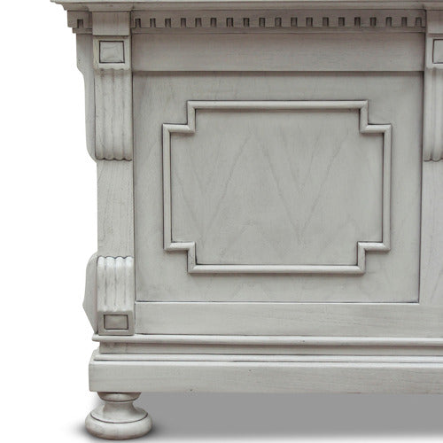 CARRINGTON FURNITURE ANTIQUE WHITE AUGUSTA MINDI WOOD BED FRAME