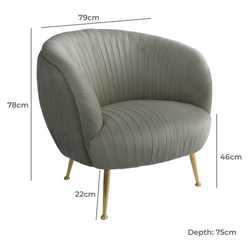 BROOKLYN AND BELLA APHELIOS VELVET ARMCHAIR
