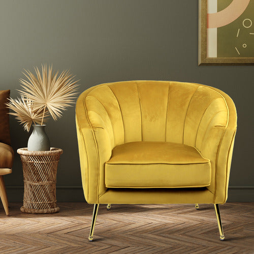 NATURALLY PROVINICIAL ARGOS VELVET ARMCHAIR