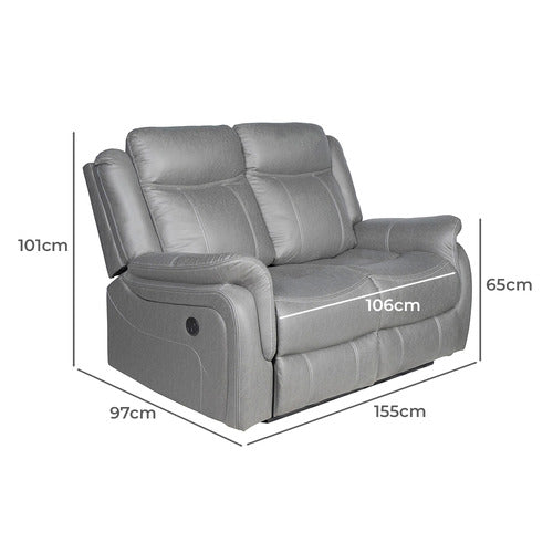 SOUTHERN STYLERS ARIA 2 SEATER FAUX LEATHER RECLINER SOFA
