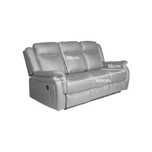 SOUTHERN STYLERS ARIA 3 SEATER FAUX LEATHER RECLINER SOFA