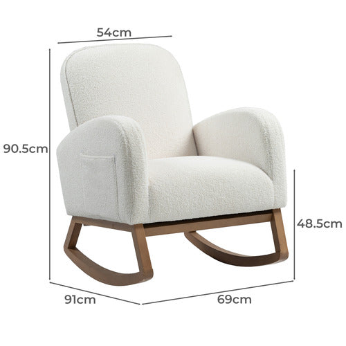 EVIE HOME ARIA UPHOLSTERED ROCKING CHAIR