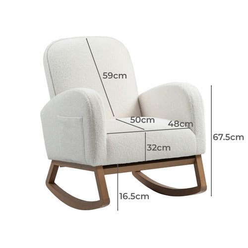 EVIE HOME ARIA UPHOLSTERED ROCKING CHAIR