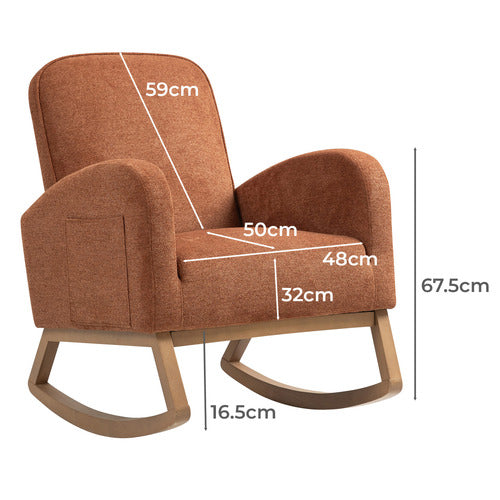 EVIE HOME ARIA UPHOLSTERED ROCKING CHAIR