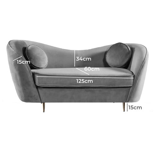 BY DESIGNS ARKISHA 2 SEATER VELVET SOFA