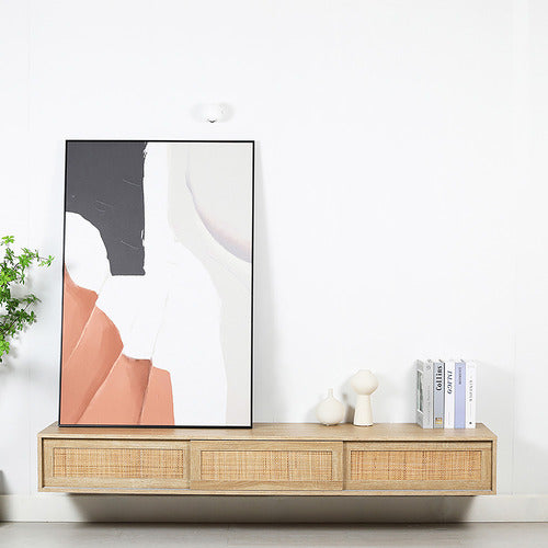 YORK STREET ASHCA WALL-MOUNTED RATTAN ENTERTAINMENT UNIT
