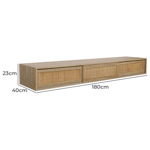 YORK STREET ASHCA WALL-MOUNTED RATTAN ENTERTAINMENT UNIT