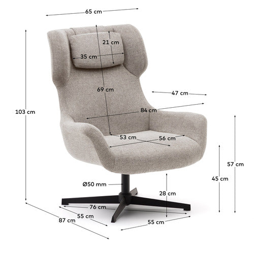 LINEA FURNITURE ASHLEY SWIVEL ARMCHAIR