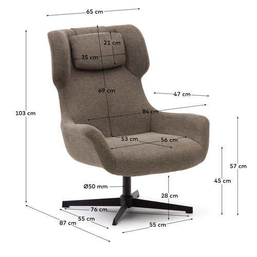 LINEA FURNITURE ASHLEY SWIVEL ARMCHAIR