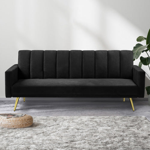 OAKLEIGH HOME ASPEN 3 SEATER VELVET SOFA BED