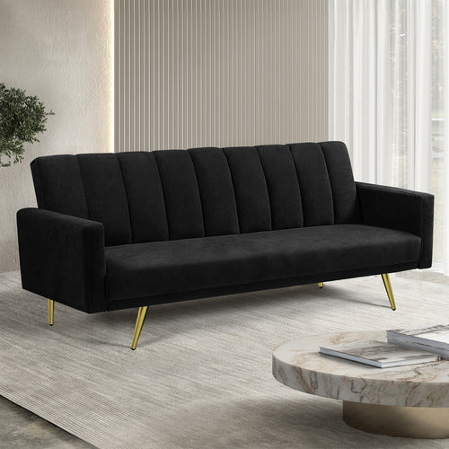 OAKLEIGH HOME ASPEN 3 SEATER VELVET SOFA BED