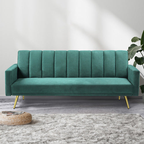 OAKLEIGH HOME ASPEN 3 SEATER VELVET SOFA BED