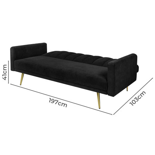OAKLEIGH HOME ASPEN 3 SEATER VELVET SOFA BED