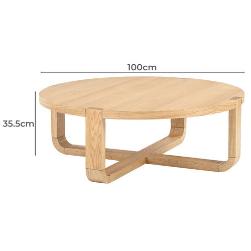 100CM ASPYN OAK WOOD COFFEE TABLE