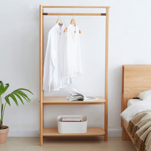 MODERN COLLECTIVE ASTELL 2 SHELF EUROPEAN BEECH WOOD CLOTHING RACK