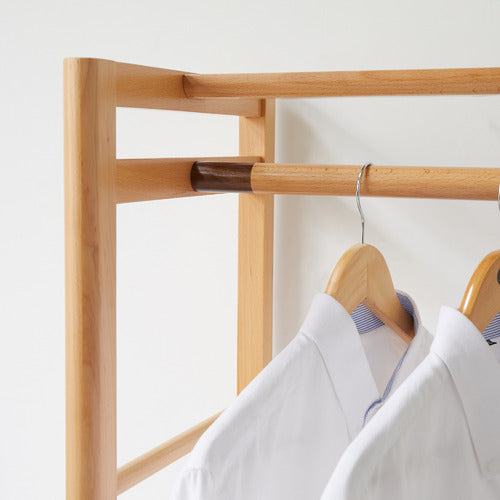 MODERN COLLECTIVE ASTELL 2 SHELF EUROPEAN BEECH WOOD CLOTHING RACK