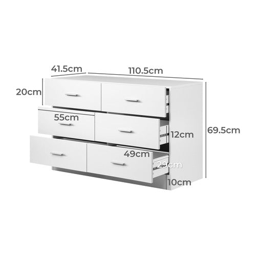 LIVING FUSION ASTERIA 6 DRAWER CHEST