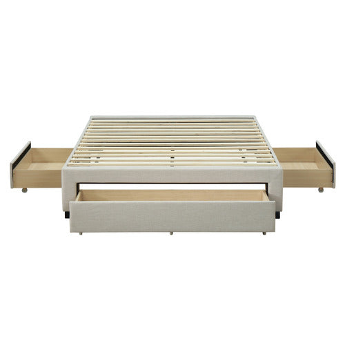 WESTERN DESIGNS ASTRO QUEEN STORAGE BED BASE WITH POCKET SPRING MATTRESS