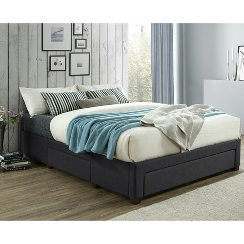 WESTERN DESIGNS ASTRO QUEEN STORAGE BED BASE WITH POCKET SPRING MATTRESS