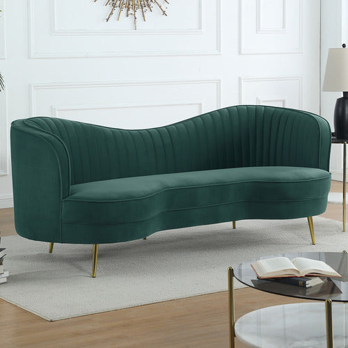 EVIE HOME ATASHA 3 SEATER VELVET SOFA