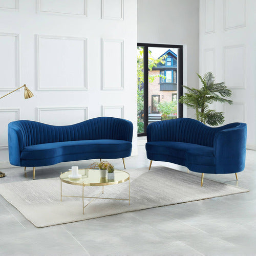 EVIE HOME ATASHA 3 SEATER VELVET SOFA