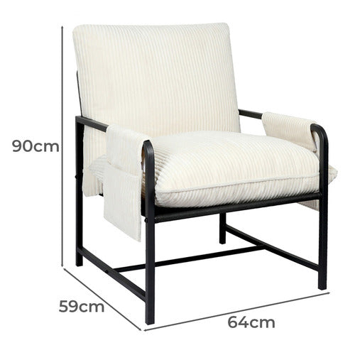 OAKLEIGH HOME AVENEL CORDUROY ACCENT CHAIR