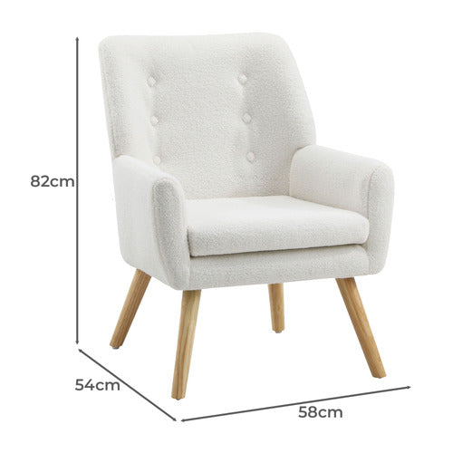 LIVING FUSION AVIYA FAUX SHERPA ARMCHAIR