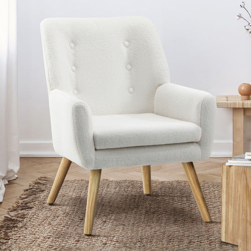LIVING FUSION AVIYA FAUX SHERPA ARMCHAIR