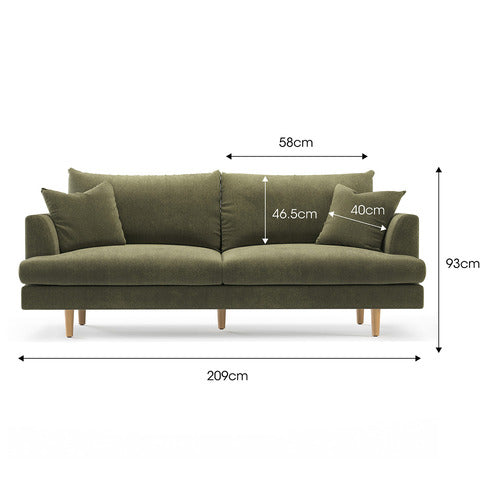 CONTINENTAL DESIGNS AVONDALE 3 SEATER UPHOLSTERED SOFA