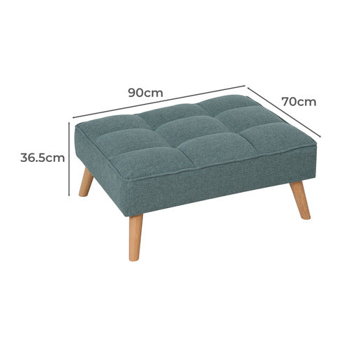HAVEN COVE FURNITURE AZI 3 SEATER LINEN DOUBLE SOFA BED WITH OTTOMAN SET