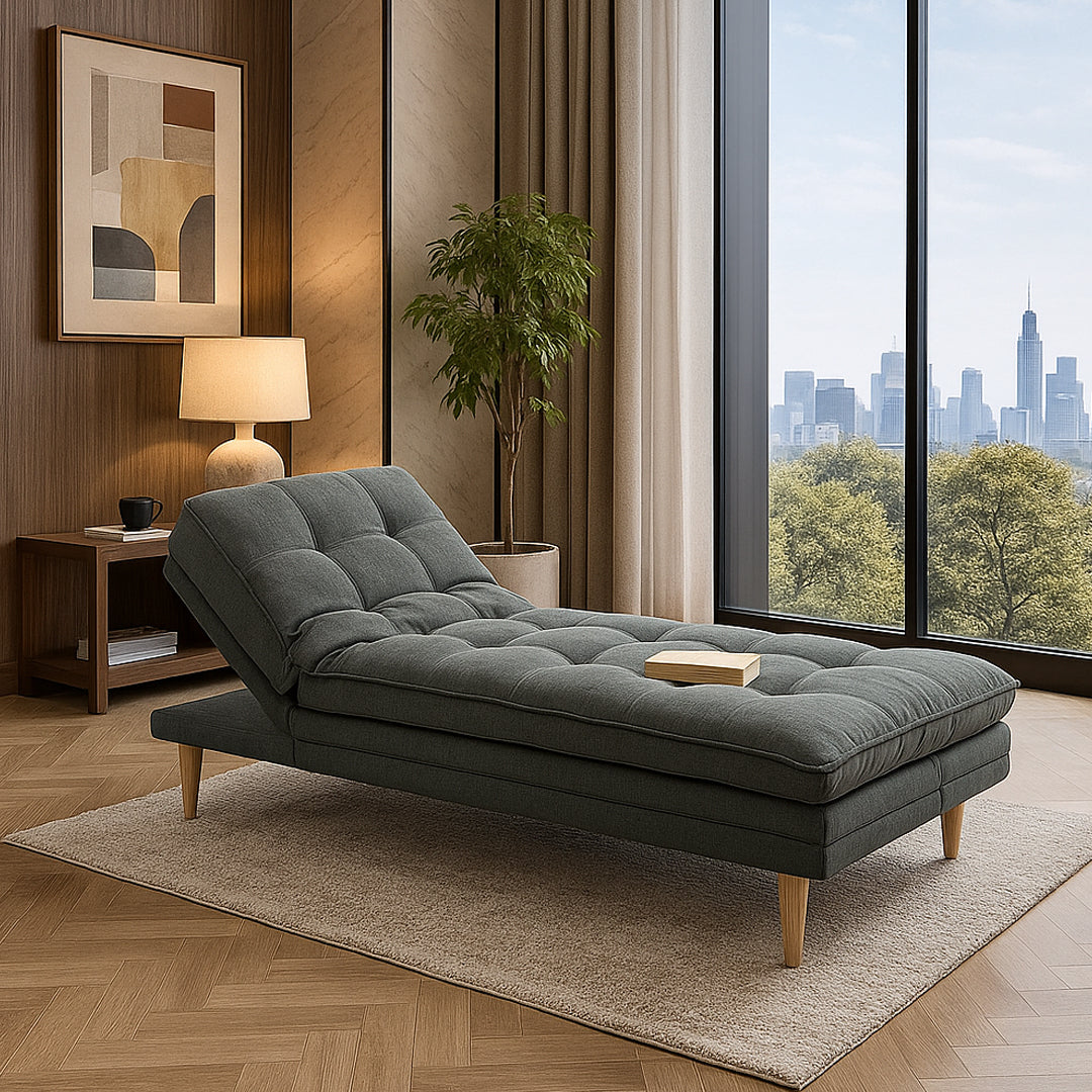 BAILEY FABRIC CLICK CLACK SOFA BED CHARCOAL